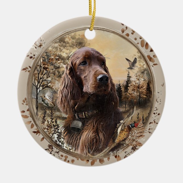 Adorno De Cerámica  Irish  Setter (Frente)