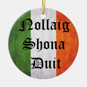 Adorno De Cerámica Irlandés, Irlanda, Navidades, bandera irlandesa
