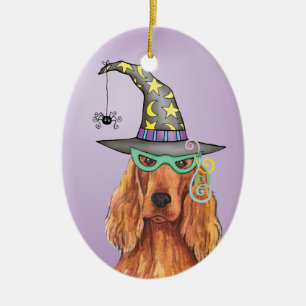 Adorno De Cerámica Irlandés Setter Witch