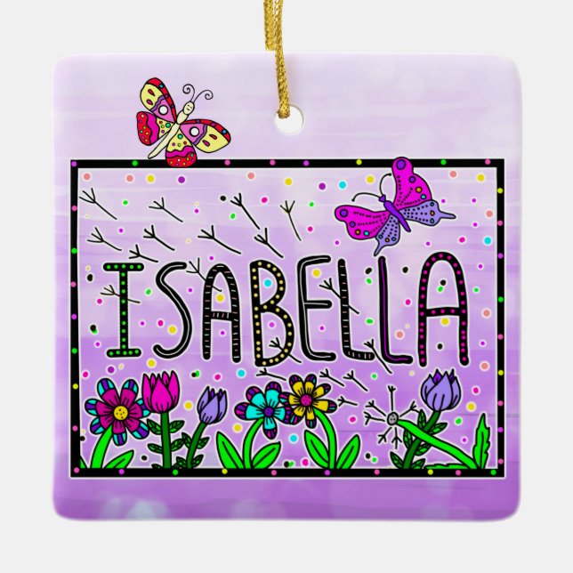 Adorno De Cerámica Isabella - El nombre de Isabella, dibujo caprichos (Anverso)