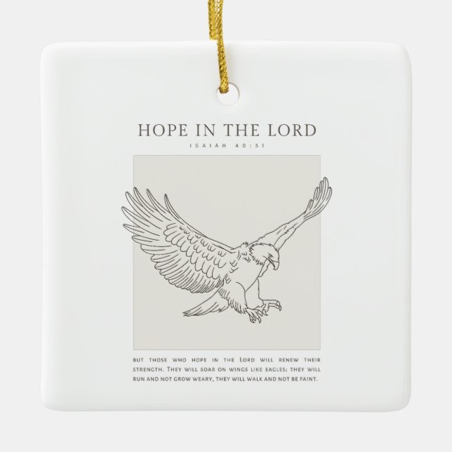 Adorno De Cerámica Isaías 40:31 Esperanza en el Señor (Anverso)