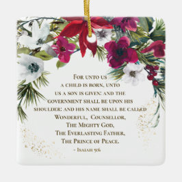 Adorno De Cerámica Isaías 9:6 Un niño nace como Navidades de la Bibli