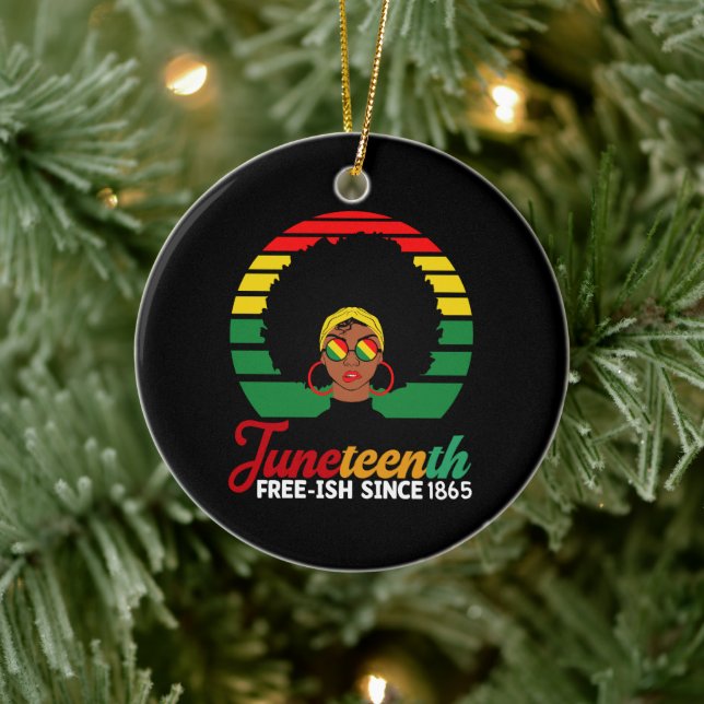 Adorno De Cerámica Ish libre de libertad negra desde 1865 (Árbol)