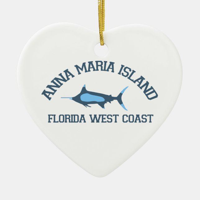 Adorno De Cerámica Isla de Ana Maria - diseño de la pesca (Frente)