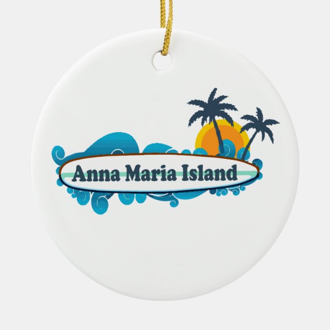 Adorno De Cerámica Isla de Ana Maria - diseño de la resaca (Frente)