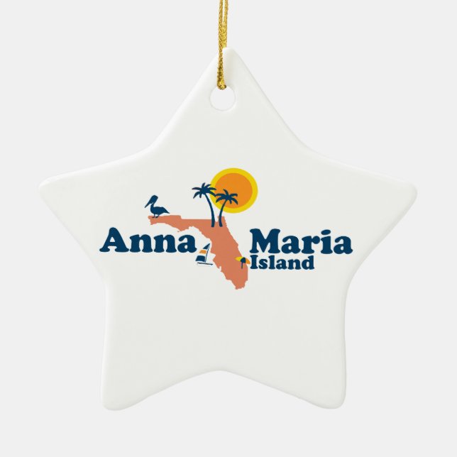 Adorno De Cerámica Isla de Ana Maria - diseño del mapa (Frente)