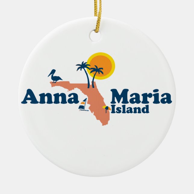 Adorno De Cerámica Isla de Ana Maria - diseño del mapa (Frente)
