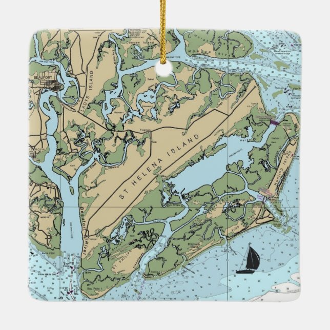 Adorno De Cerámica Isla de Santa Elena Carolina del Sur (Reverso)