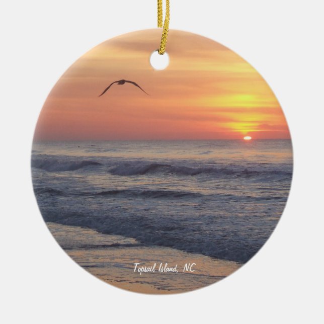 Adorno De Cerámica Isla de Topsail, NC (Frente)