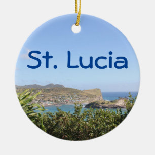 Adorno De Cerámica Isla del Caribe escénico Santa Lucía