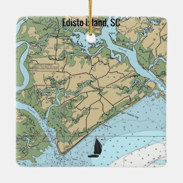 Adorno De Cerámica Isla Edisto Carolina del Sur (Reverso)