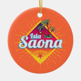 Adorno De Cerámica Isla Saona Caribe República Dominicana Retro