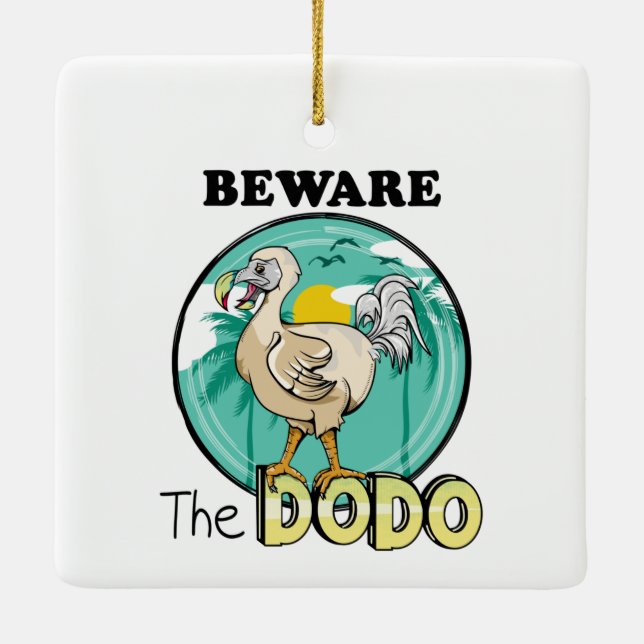 Adorno De Cerámica Isla tropical de dodo divertida (Reverso)