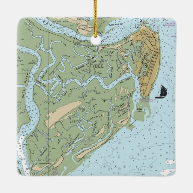 Adorno De Cerámica Isla Tybee Georgia (Reverso)