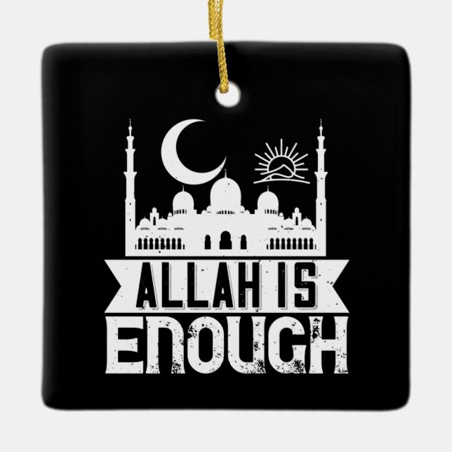 Adorno De Cerámica Islam - Alá es suficiente (Anverso)
