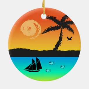 Adorno De Cerámica Island Sunset