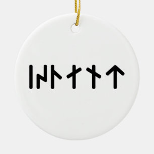 Adorno De Cerámica Islandia ᛁᛋᛚᛅᚾᛏ ~ Runas Futhark Jóvenes