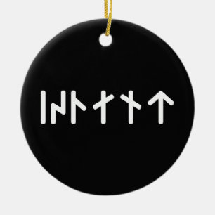 Adorno De Cerámica Islandia ᛁᛋᛚᛅᚾᛏ ~ Runas Futhark Jóvenes