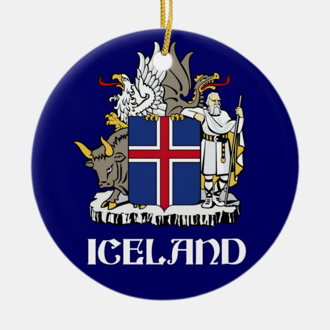Adorno De Cerámica ISLANDIA - sello/emblema/blasón/escudo de (Frente)