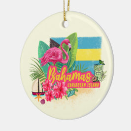 Adorno De Cerámica Islas del Caribe retro flamingo vintage
