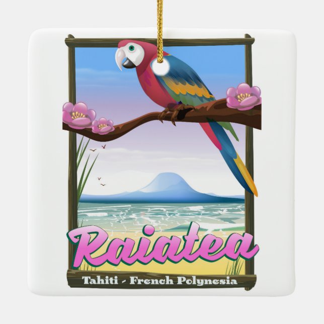 Adorno De Cerámica Islas Raiatea Society, Tahití, Polinesia Francesa. (Reverso)