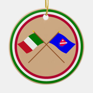 Adorno De Cerámica Italia y banderas cruzadas Molise
