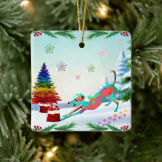 Adorno De Cerámica Italian Greyhound Ornament