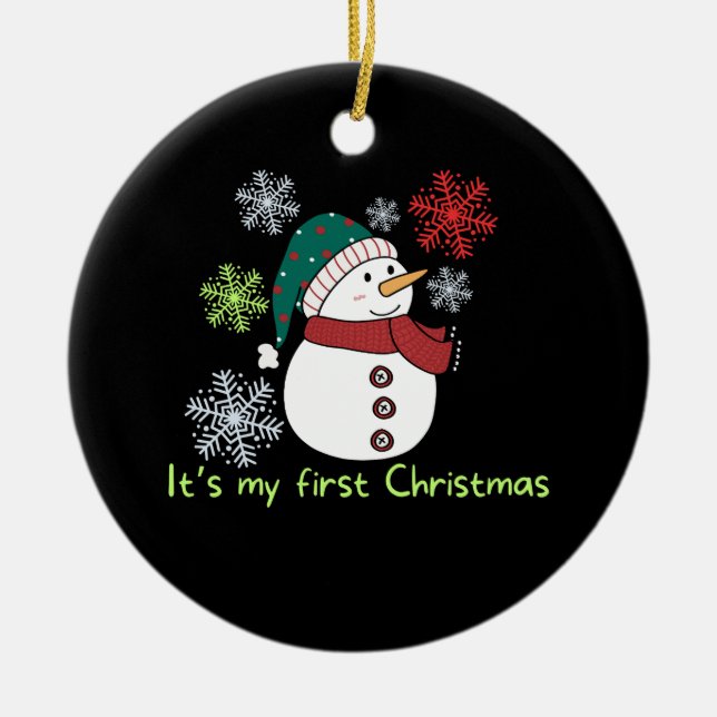 Adorno De Cerámica It's my first Christmas (Frente)