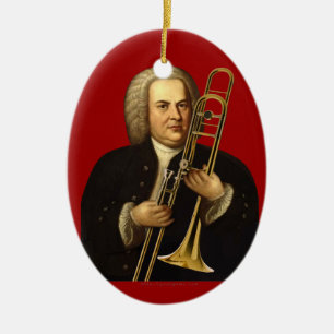 Adorno De Cerámica J.S. Bach con trombona