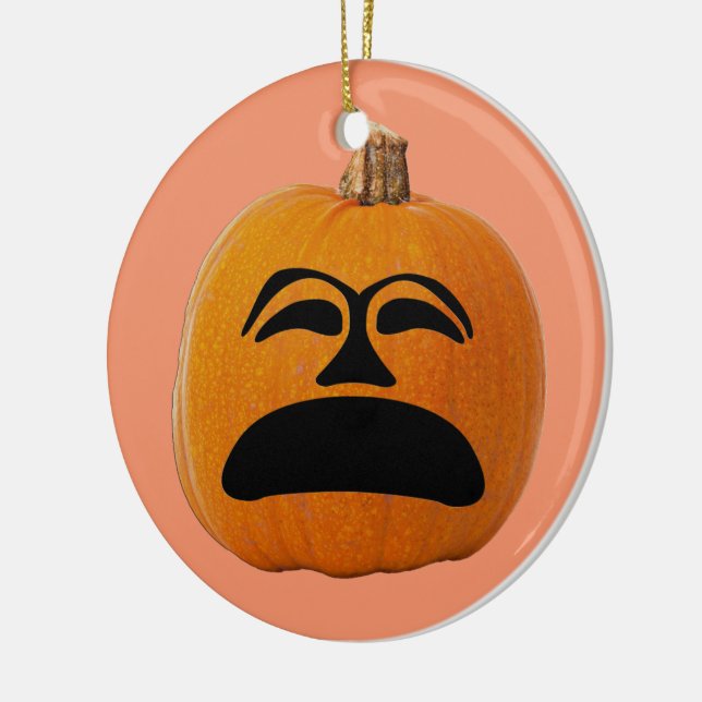 Adorno De Cerámica Jack o' Lantern Cara infeliz, calabaza de Hallowee (Izquierda)