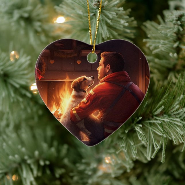 Adorno De Cerámica Jack Russell Terrier Bombero, Cachorro, Amante de  (Árbol)