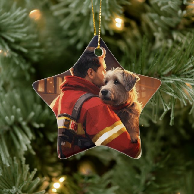 Adorno De Cerámica Jack Russell Terrier Bombero, Cachorro, Amante de  (Árbol)