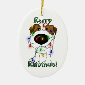 Adorno De Cerámica Jack Russell Terrier - luces de navidad