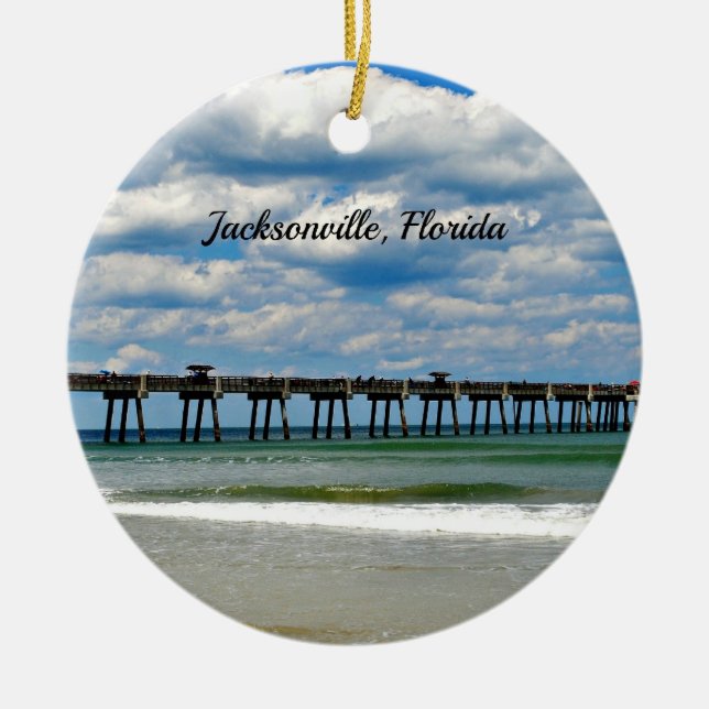 Adorno De Cerámica Jacksonville, Florida Pier foto (Frente)
