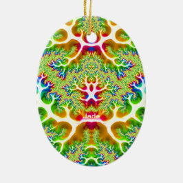 Adorno De Cerámica JADE ~ HUEVO ORIENTAL ~ Fractal multicolor ~