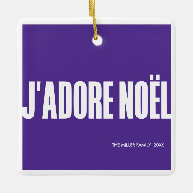Adorno De Cerámica ¡J'adore Noël! (Anverso)