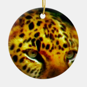 Adorno De Cerámica Jaguar Eyes