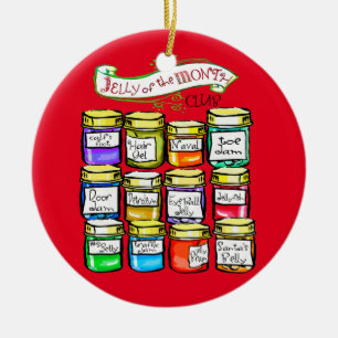 Adorno De Cerámica Jalea del navidad divertido del club del mes