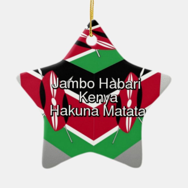 Adorno De Cerámica ¡Jambo Habari! Kenia Hakuna Matata (Frente)