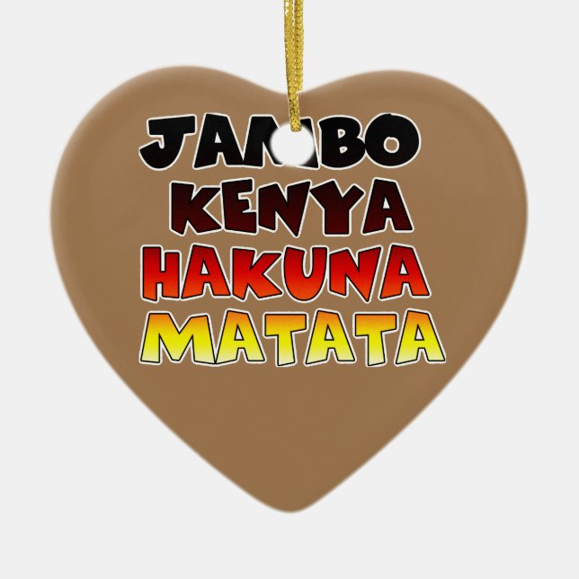 Adorno De Cerámica Jambo Kenya Hakuna Matata (Frente)