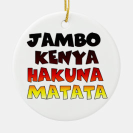 Adorno De Cerámica Jambo Kenya Hakuna Matata