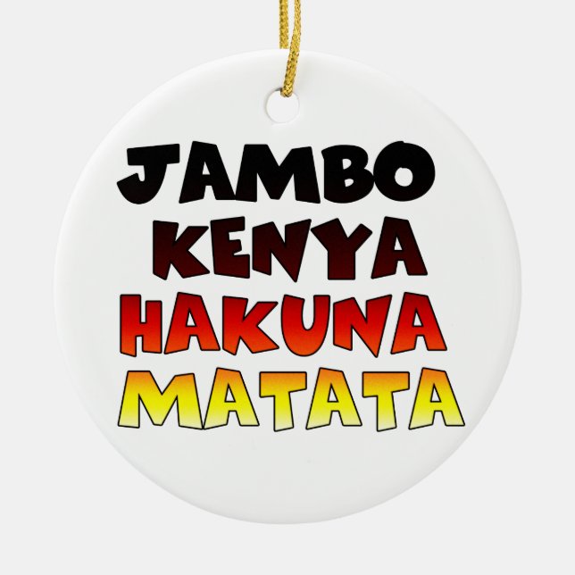 Adorno De Cerámica Jambo Kenya Hakuna Matata (Frente)