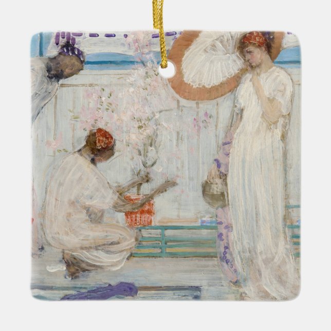 Adorno De Cerámica James Whistler - Sinfonía blanca, tres Chicas (Anverso)