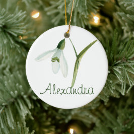 Adorno De Cerámica JANUARY Birth Flower Snowdrop Birthday Floral Name