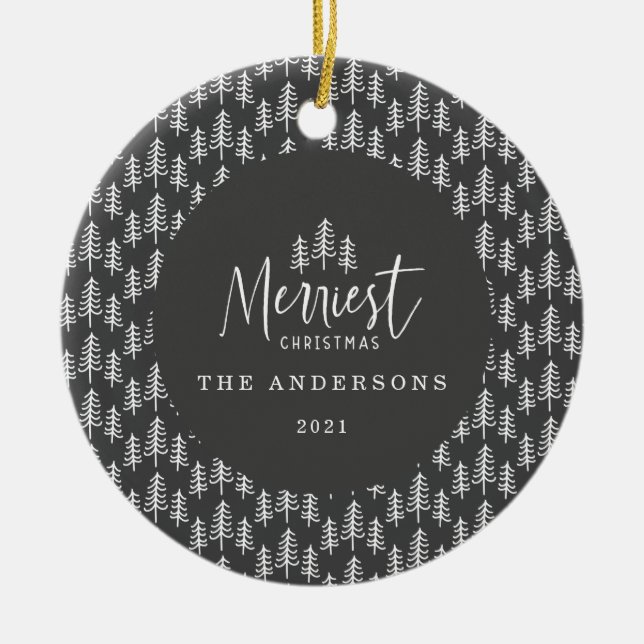 Adorno De Cerámica japón blanco negro moderno navidad (Frente)