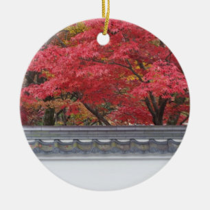 Adorno De Cerámica Japón, Kioto, color de otoño en el templo Eikand