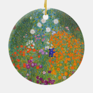 Adorno De Cerámica Jardín de flores (por Gustav Klimt)