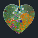 Adorno De Cerámica Jardín de flores por Gustav Klimt<br><div class="desc">Por favor visite mi tienda para un diseño más interesante y más elección de color. => zazzle.com/colorfulworld*</div>