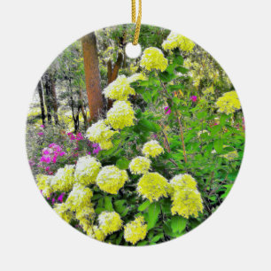 Adorno De Cerámica Jardín de Hortensias Chartreuse Verde Limelight