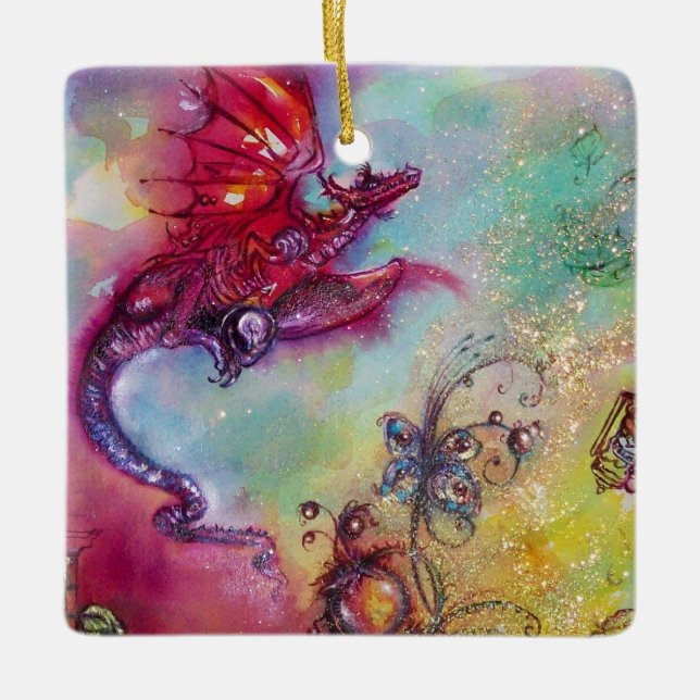 ADORNO DE CERÁMICA JARDÍN DE LAS SOMBRILLAS PERDIDAS- VOLANDO DRAGÓN  (Anverso)